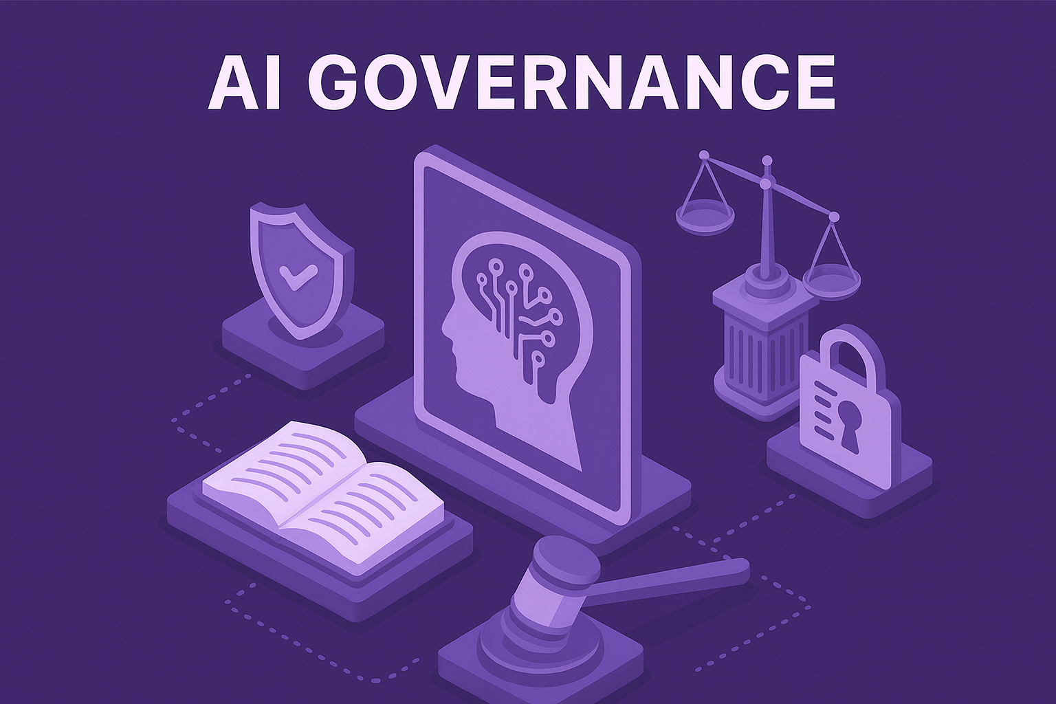“90-day AI leadership framework timeline with three phases: Learning, Quick Wins, and Strategy Execution, shown with purple icons.”
